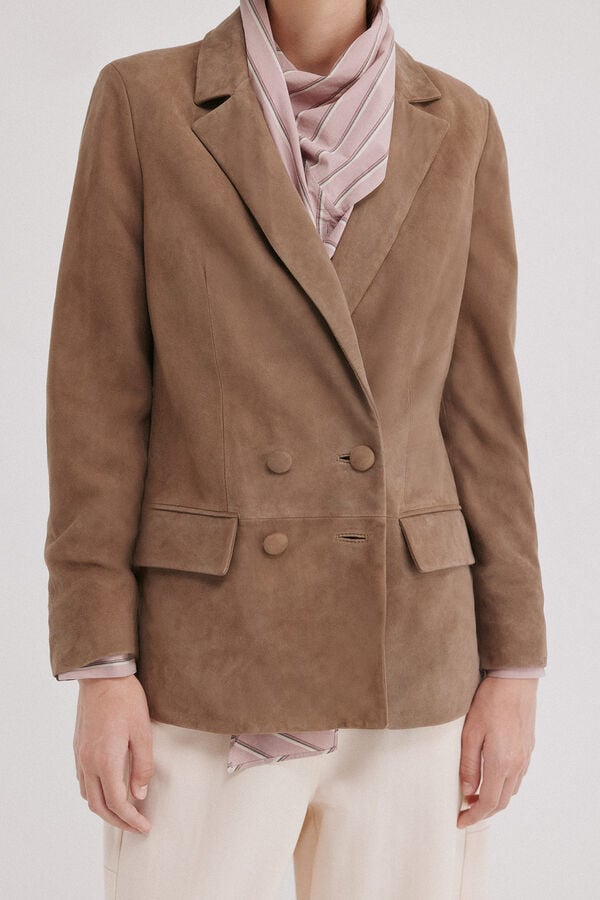 Hoss Intropia Fiore. Chaqueta piel Kaki