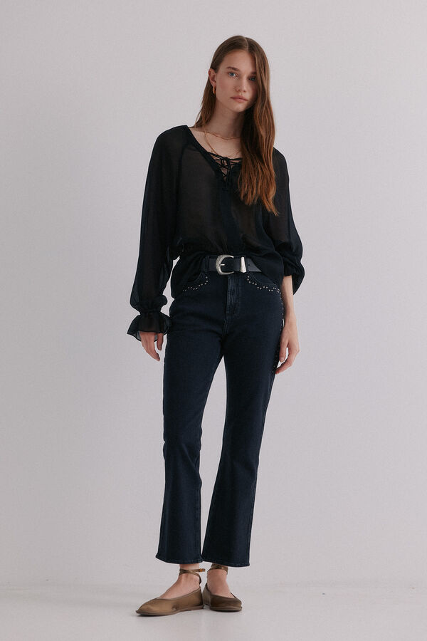Hoss Intropia Clemência. Blusa com fecho cruzado Preto