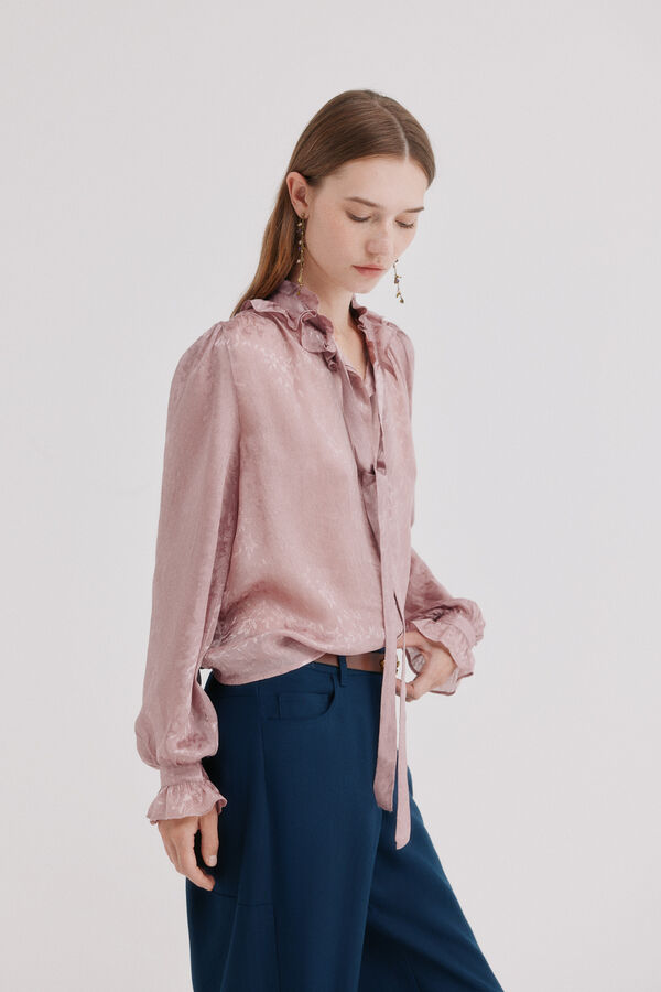 Hoss Intropia Circe. Blusa com folho Ecru