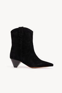 Hoss Intropia Gloria. Botas de piel con trenza Negro
