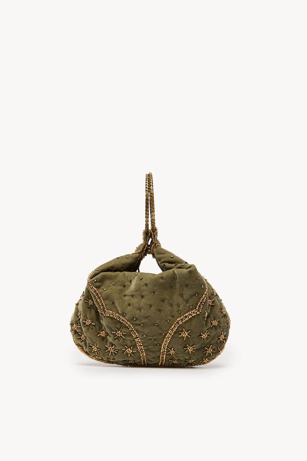 Hoss Intropia Nadia. Bolsa de veludo e miçangas Verde