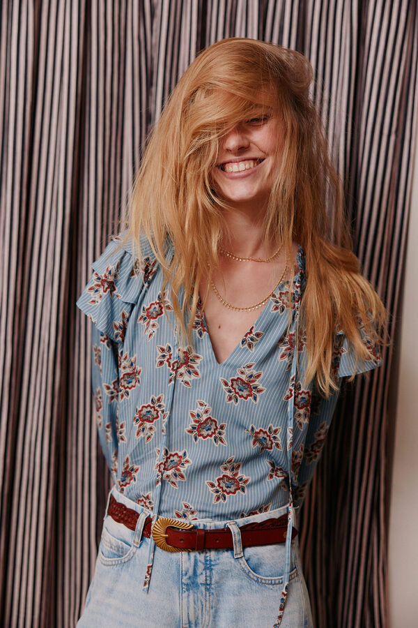 Hoss Intropia Camila. Blusa estampada Estampado Turquesa