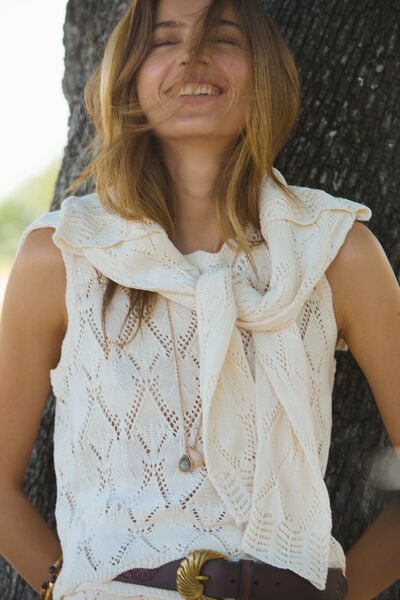 Hoss Intropia Norma. Top com folho Beige