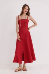 Hoss Intropia Ailin.vVestido midi vermelho Vermelho