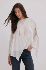 Hoss Intropia Guiado. Blusa com decote cruzado assimétrico Ecru