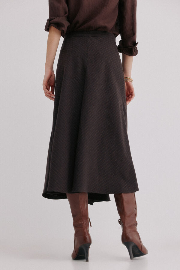 Hoss Intropia Rina. Riscas saia Castanho