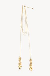 Hoss Intropia Miren. Collar largo hojas Dorado