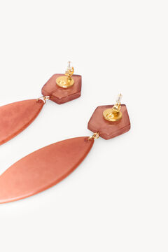 Hoss Intropia Liliana.Pendientes hojas resina Granate