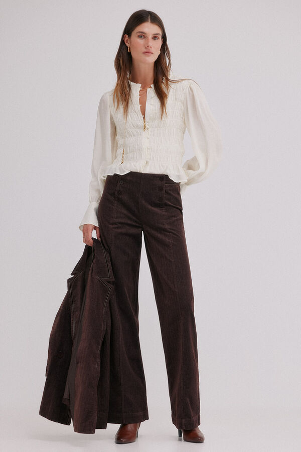 Hoss Intropia Pauline. Pantalón con doble abotonadura Marron