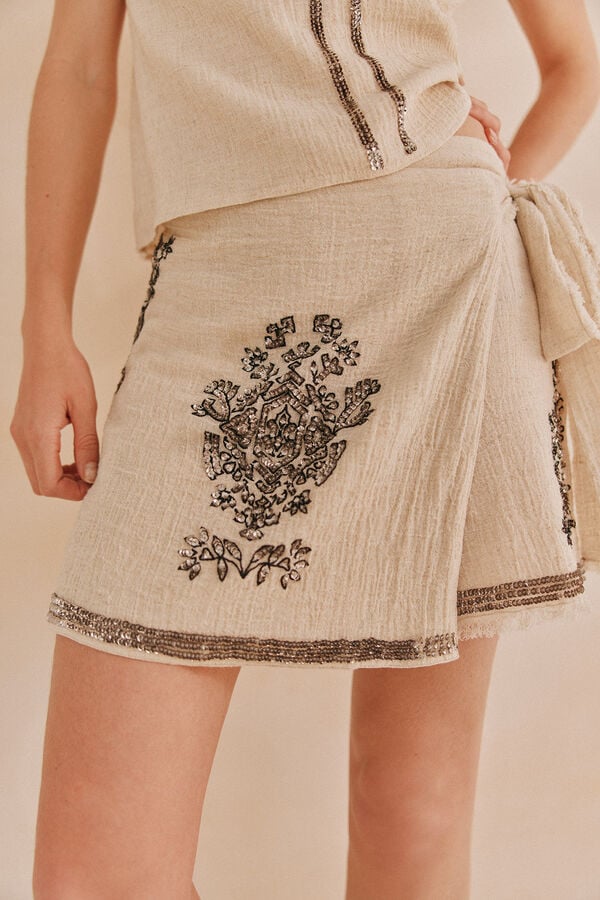 Hoss Intropia Pati. Falda-pantalón Marfil