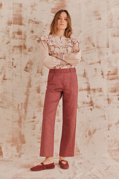 Hoss Intropia Paloma. Pantalones rayas Granate