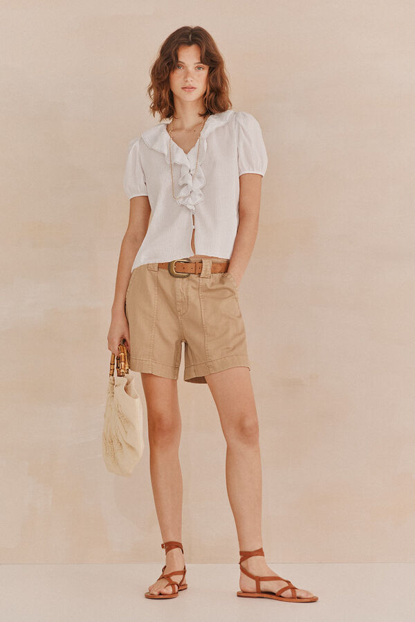 Hoss Intropia Pai. Bermudas Flowy Ecru