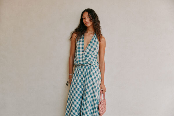 Hoss Intropia Vestido estampado vichy Multicolorido