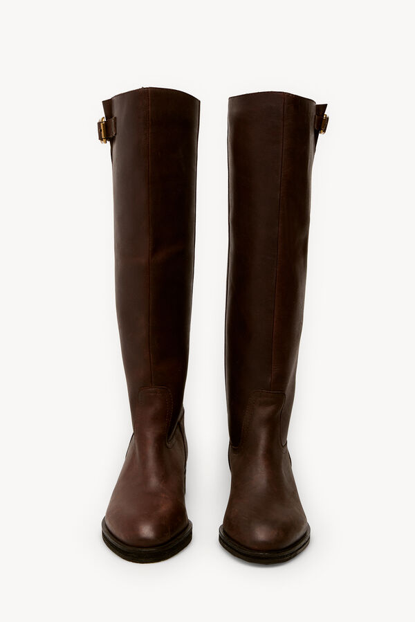Hoss Intropia Martina. Botas altas de piel Marron oscuro