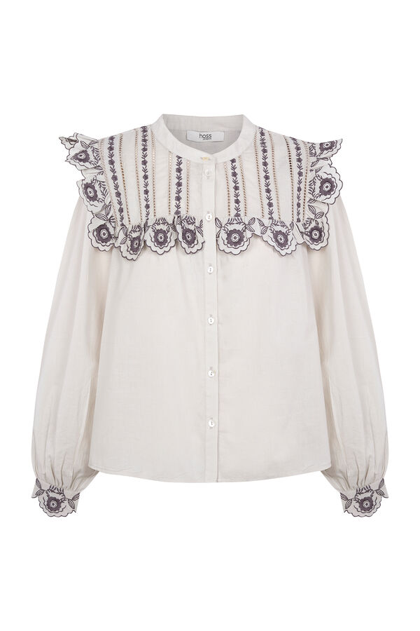 Hoss Intropia Carolina. Blusa bordada Gris