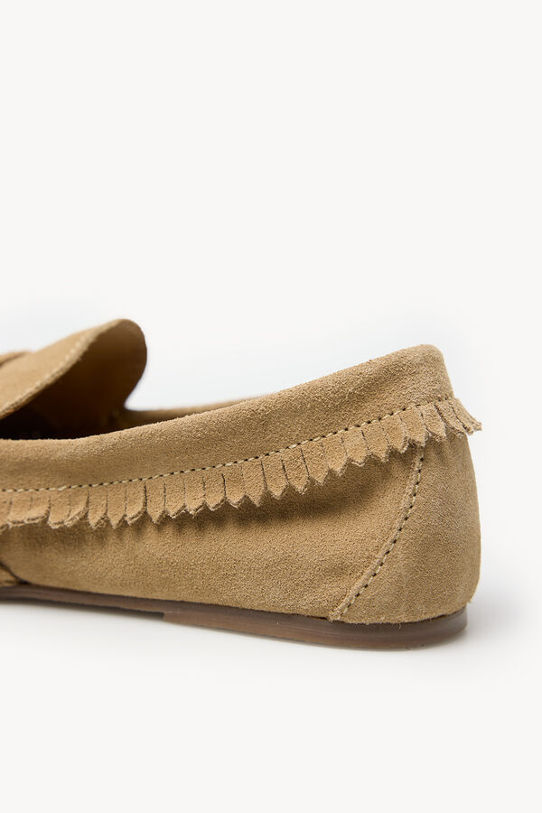 Hoss Intropia Laia. Mocassim franjas croute  Castanho