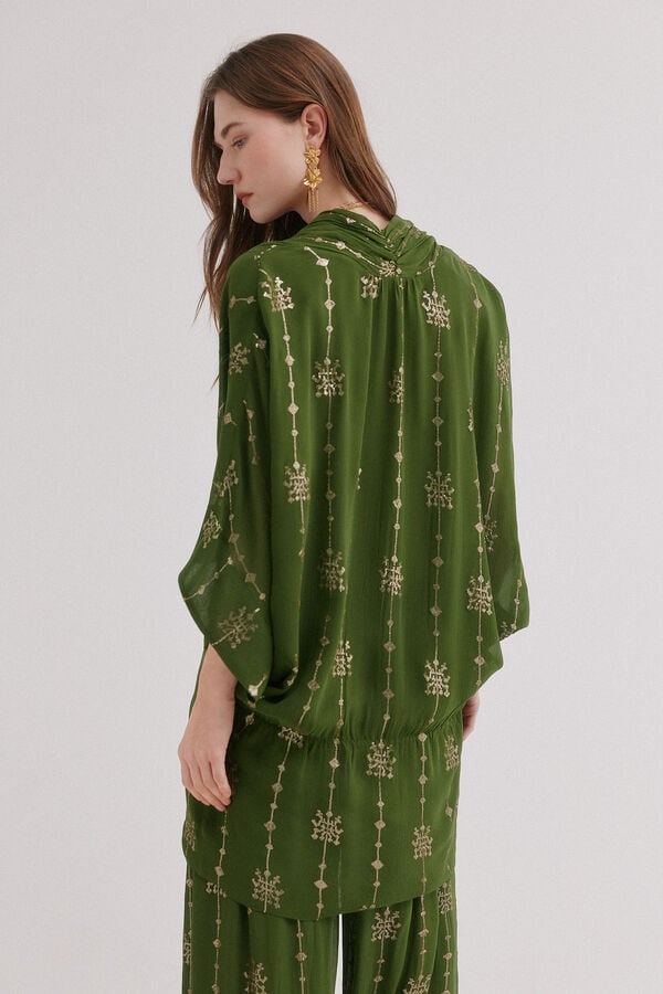 Hoss Intropia Ghana. Blusa bordada Kaki