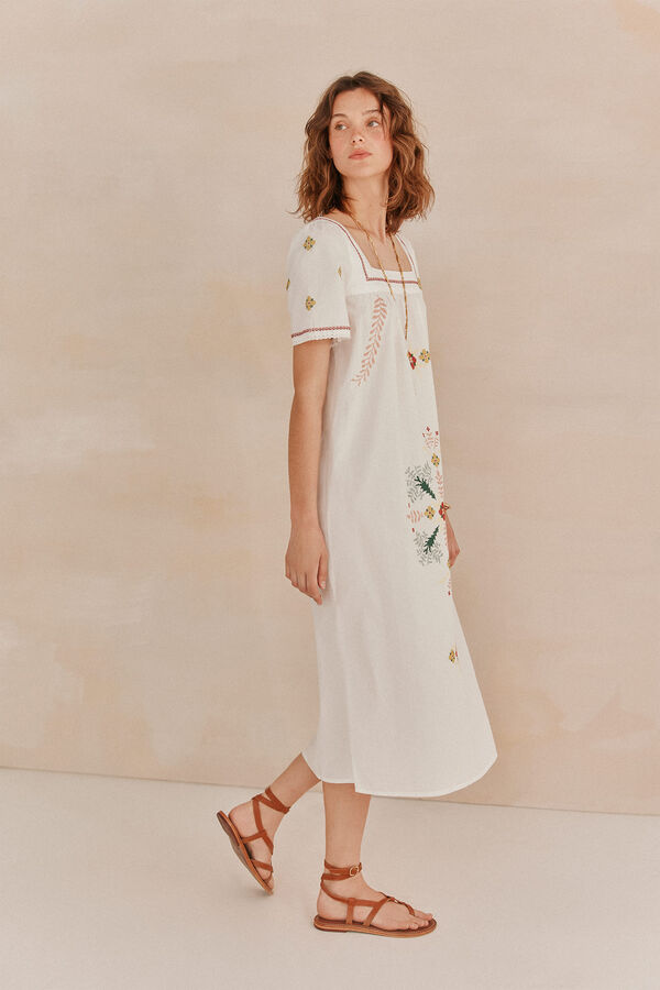 Hoss Intropia Louise. Vestido bordado Marfil