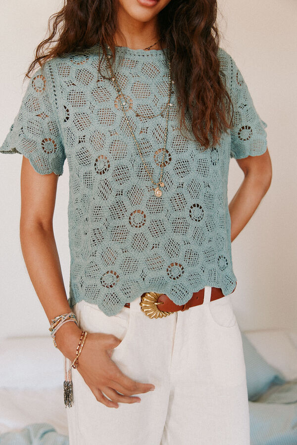 Hoss Intropia Irune.Top crochet Azul