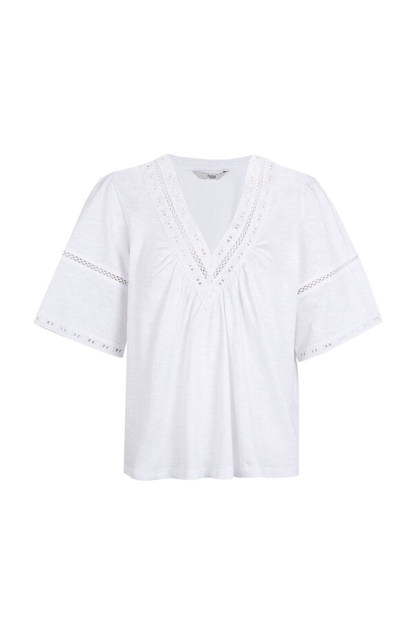 Hoss Intropia Mireia. T-shirt bordados Ecru