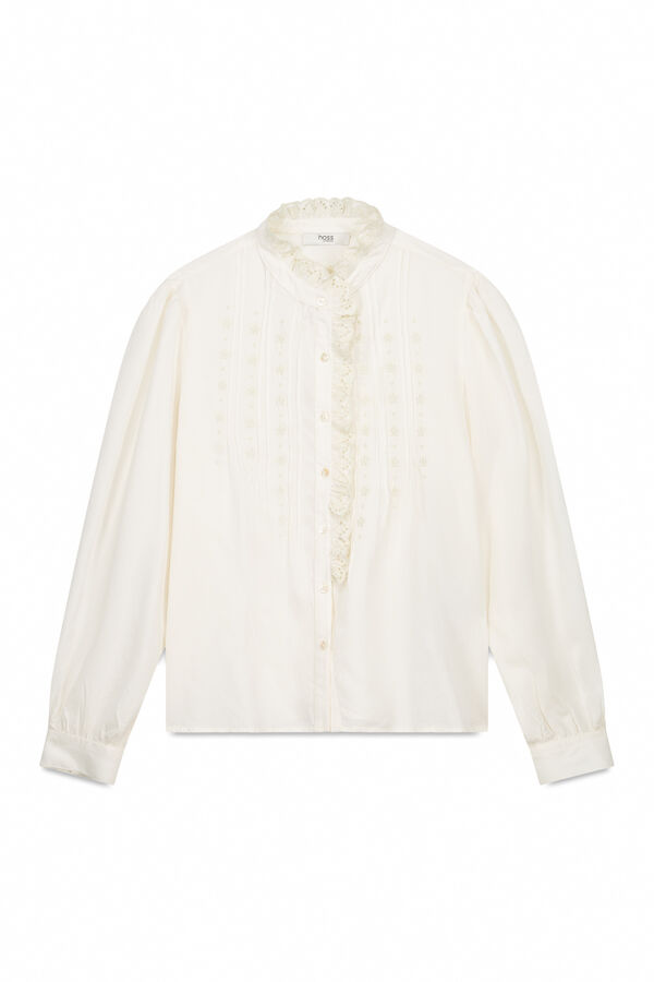 Hoss Intropia Colette. Blusa bordada Ecru