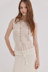 Hoss Intropia Isabella. Top calado Blanco
