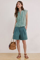 Hoss Intropia Cora. Blusa encajes Verde