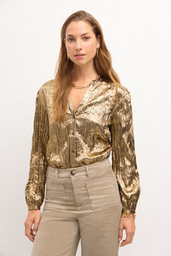 Hoss Intropia Fernanda. Blusa metalizada. Dorado