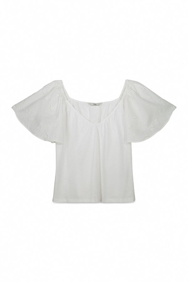 Hoss Intropia Matilde. T-shirt folhos Branco