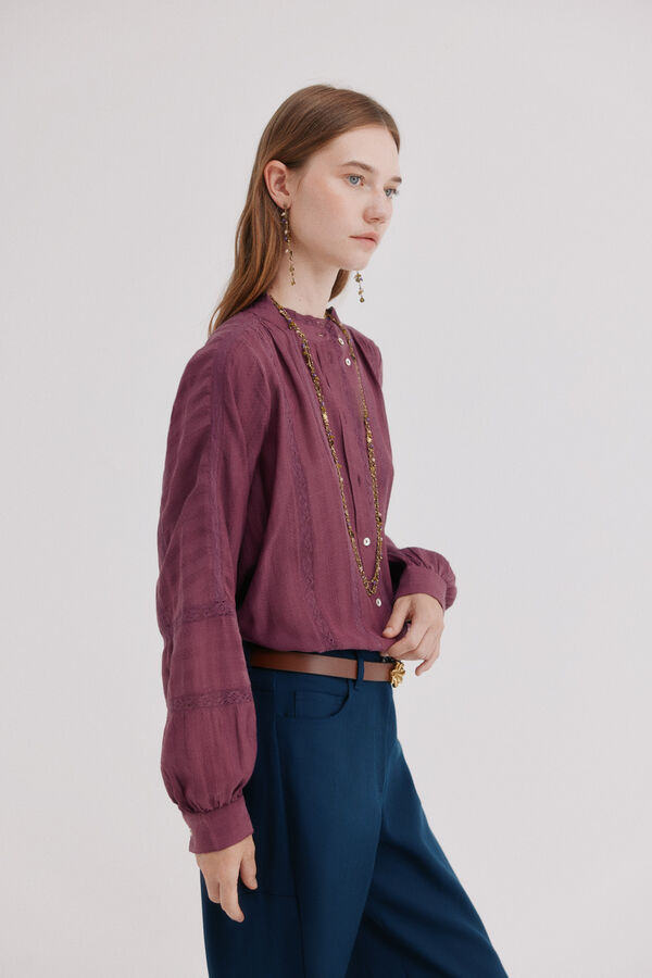 Hoss Intropia Cressa. Blusa com entremeios Roxo