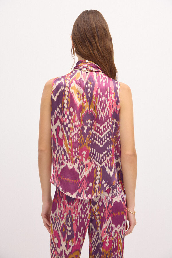 Hoss Intropia Candela. Top estampado Ikat. Multicolorido