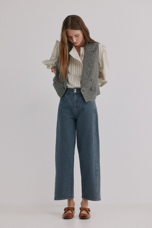 Hoss Intropia Bibiana. Calça jeans trespassada Cinzento