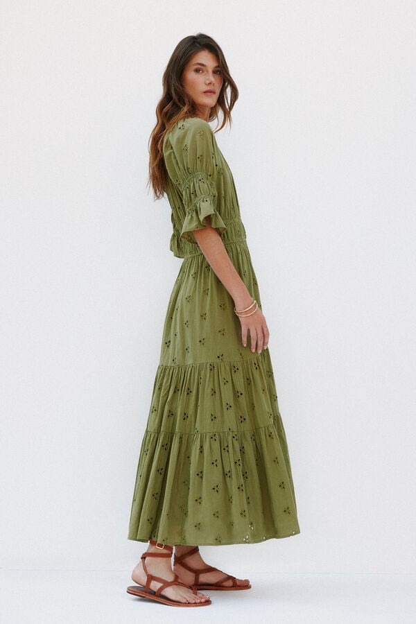 Hoss Intropia Amelia. Vestido perforado Dorado