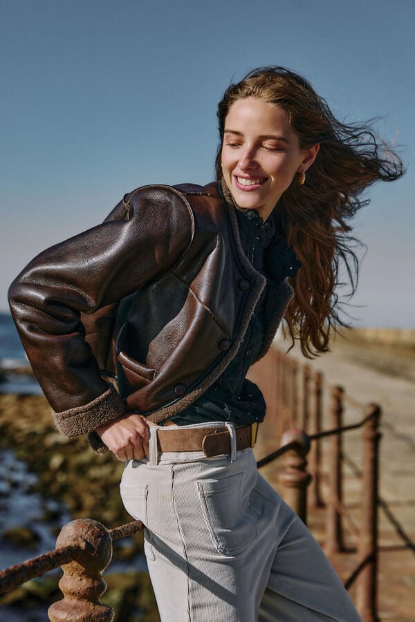 Hoss Intropia Delia. Chaqueta doble faz Marron oscuro