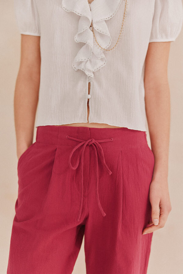 Hoss Intropia Pina. Pantalones cinturón Morado