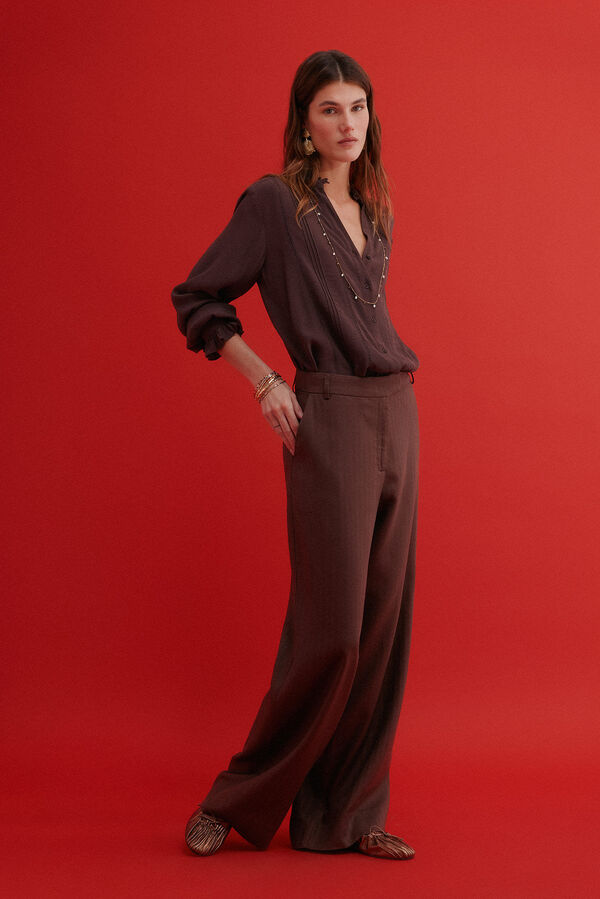 Hoss Intropia Pepa. Pantal&oacute;n corte recto Marron oscuro