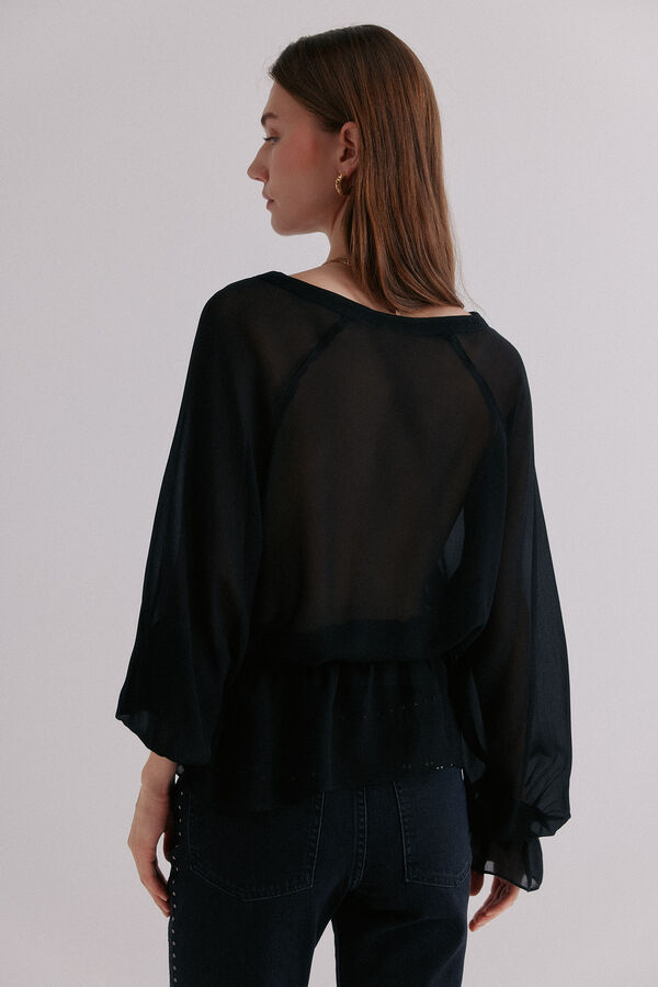Hoss Intropia Clemência. Blusa com fecho cruzado Preto