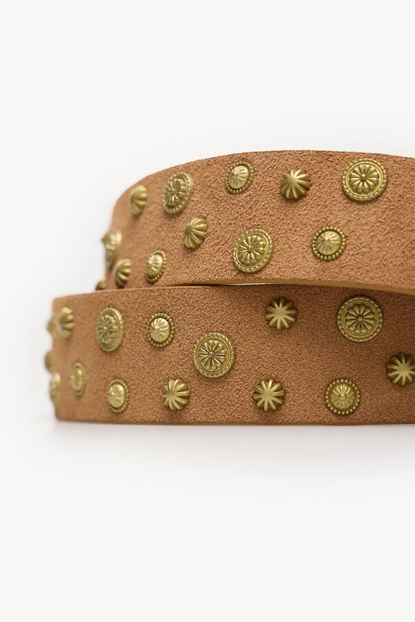 Hoss Intropia Lianna. Cinturón serraje con tachas Marron