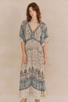 Hoss Intropia Amelia. Vestido bordado. Beige