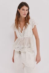 Hoss Intropia Greta. Top bordado Marfil