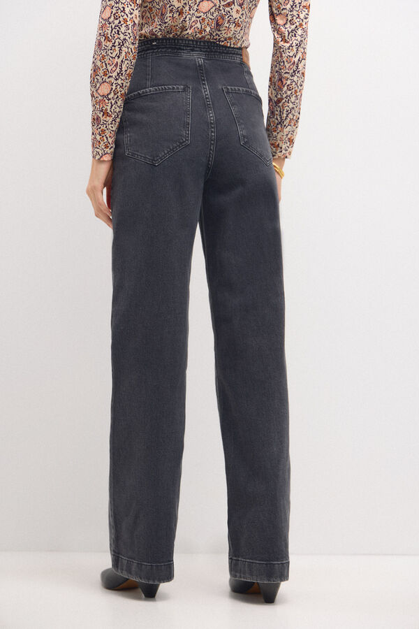 Hoss Intropia Oriana. Jeans amplios con botones Gris