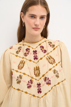 Hoss Intropia Felisa. Blusa bordado boho. Beige