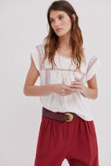 Hoss Intropia Malena. T-shirt bordada Beige