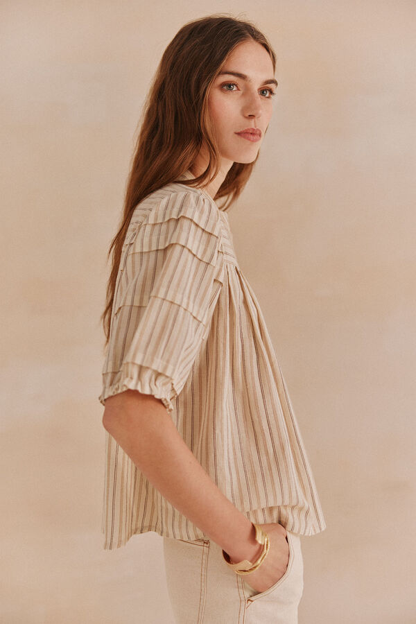 Hoss Intropia Georgina. Blusa rayas Marfil