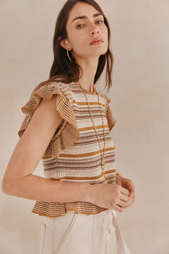 Hoss Intropia Taciana. Camisola folhos Ecru