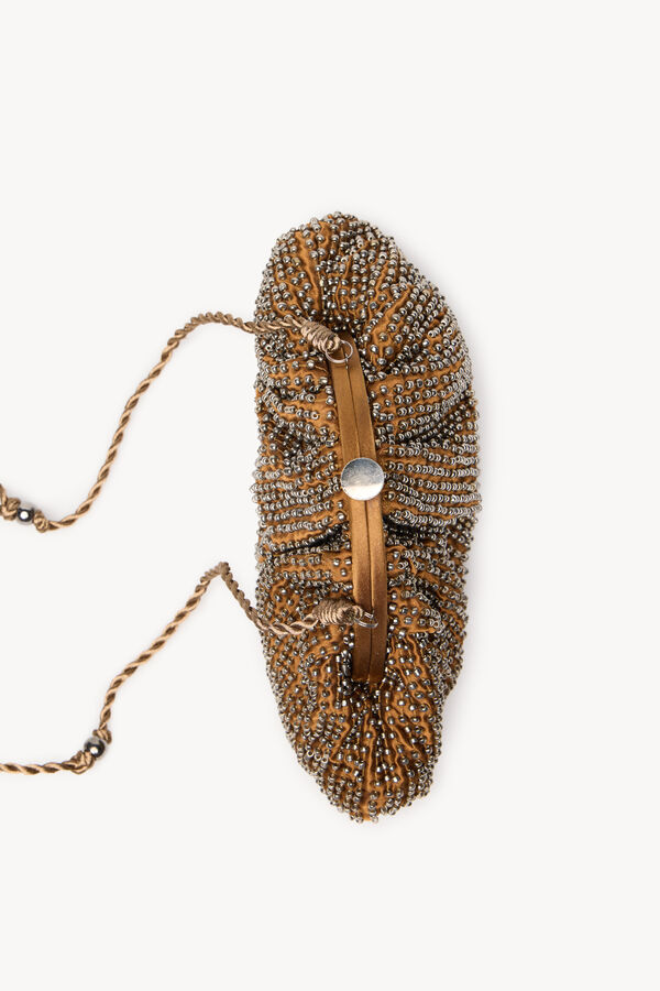 Hoss Intropia Nelsa. Bolsa mala clutch com miçangas Cinzento