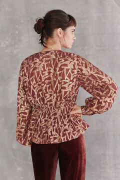 Hoss Intropia Cece. Blusa jacquard dorado. Morado