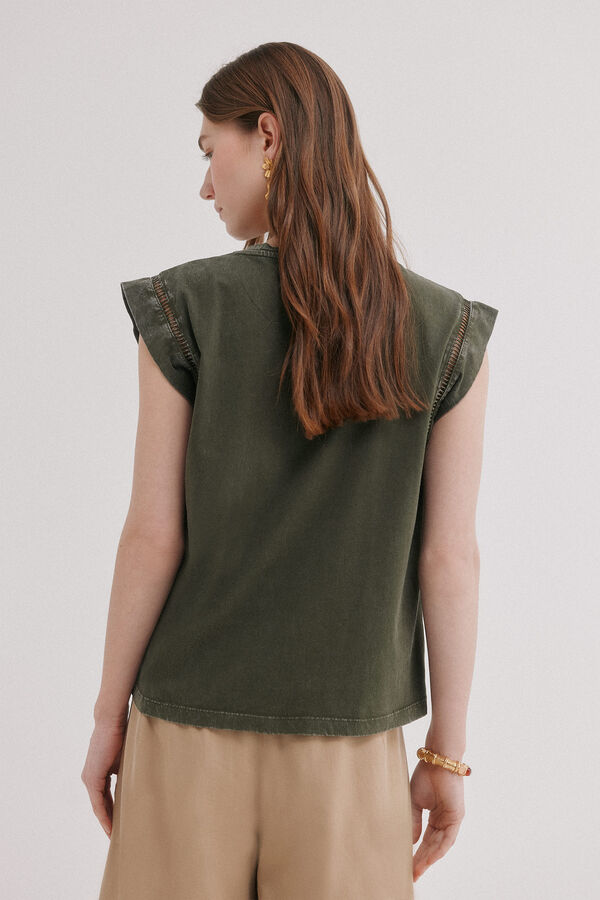 Hoss Intropia Mafi. Camiseta escote redondo Kaki