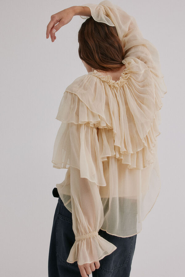 Hoss Intropia Giulia. Blusa romántica Marfil