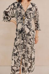 Hoss Intropia Lorna. Vestido estampado Ecru